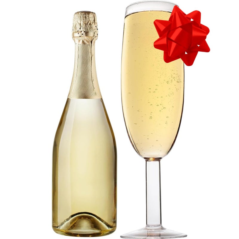 SCS Direct Oversized XL Giant 25oz Champagne Flute - Holds a Full Bottle of Champ - Made of Hand-Blown Glass NOT Plastic - Jumbo Glassware Fun for New Years Eve Parties, Bachelorettes, Bdays - Holiday Xmas Gift - Image 1